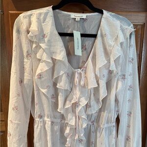 Francesca’s Rose Ruffle Blouse